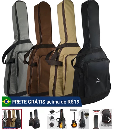 Capa Bag Violão Clássico Folk Luxo Acolchoada Premium Sag100